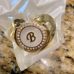 Monogrammed Pacifier w/clip & holder